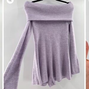 Urban Outfitters Lilac Off-Shoulder Sweater romper